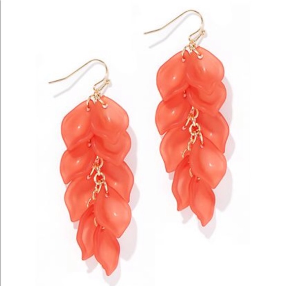 Jewelry - Bell pepper red linear floral drop earrings new